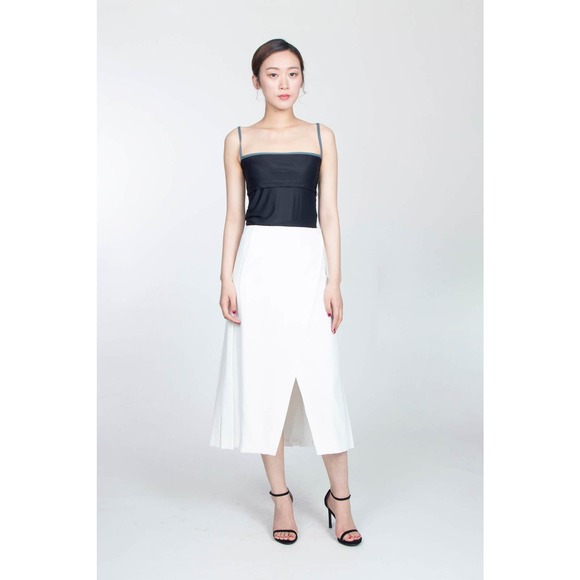 Beaufille‎ NWT Kari Wrap Skirt with Pleats White Size 10 MSRP $570 - Picture 1 of 6